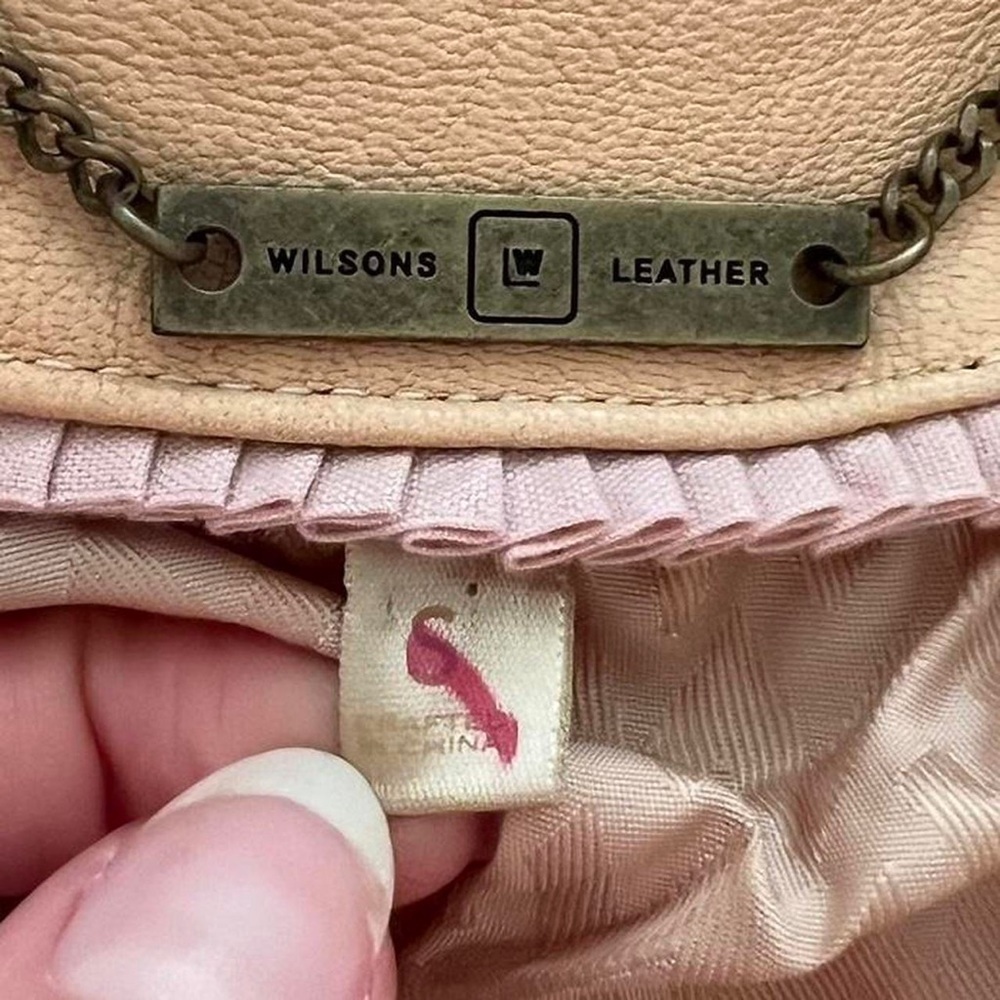 Y2k Pastel peach genuine leather jacket - Picture 6 of 6